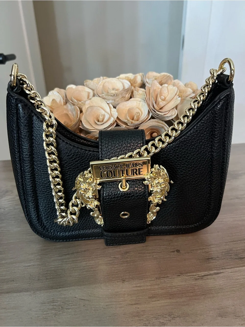 Versace Jeans Collection Black Shoulder Bag with Gold Hardware - Picture 1 of 1